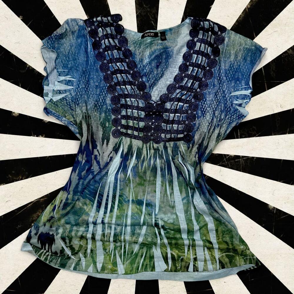 Apt 9 bluegreen abstract print